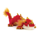 JELLYCAT CELEBRATION DRAGON RED & GOLD 11X18X42CM