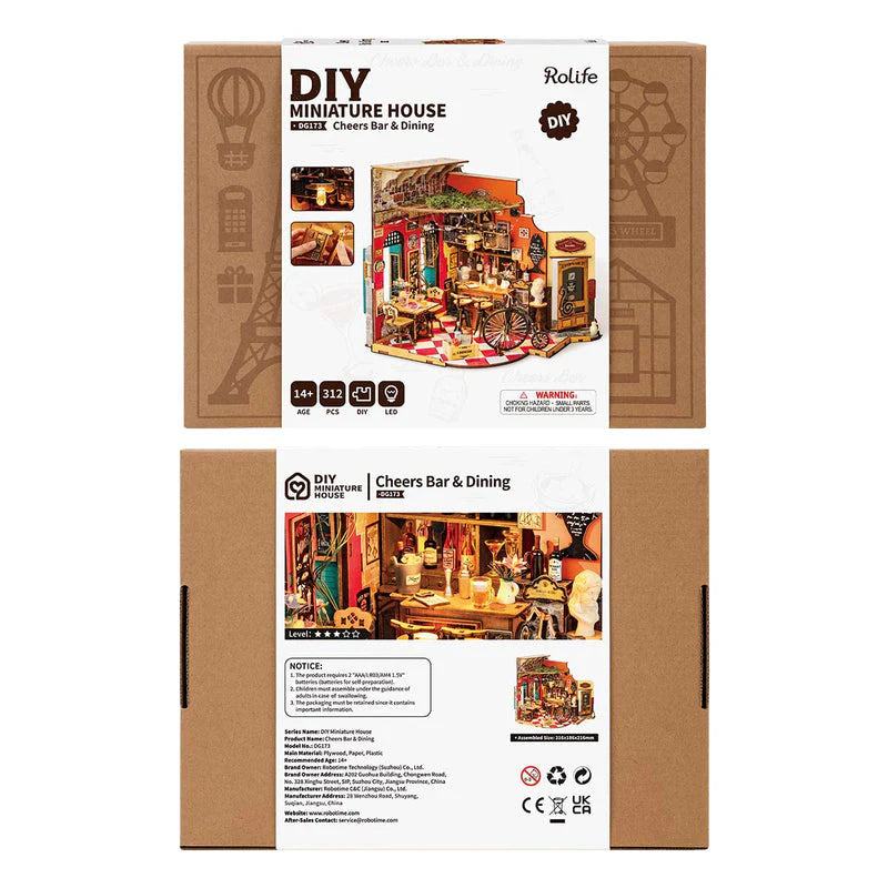 Robotime Rolife Cheers Bar & Dining DIY Miniature House DG173