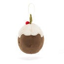 JELLYCAT FESTIVE FOLLY CHRISTMAS PUDDING BROWN 5X7X7 CM