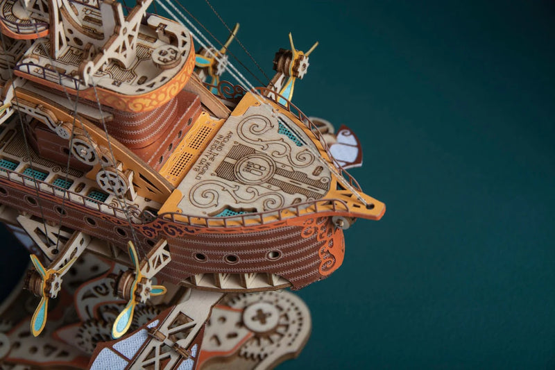 HowCat Masterpiece Fantasy Airships 3d Wooden Puzzle
