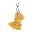 JELLYCAT LITTLE DRAGON BAG CHARM GOLD & GLITTER 12X8X18 CM