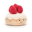 JELLYCAT PRETTY PATISSERIE TARTE AUX FRAISES MULTI-COLOURED 9X9X7CM