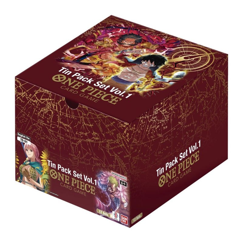 one piece card game tin pack set vol 1 One Piece Card Game: Tin Pack Set Volume 1 (TS01) Gol D. Roger
