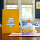 3D Happy Birthday Cake Greeting Card & 1pc Envelope
