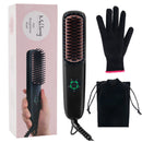 Melbang Mini Hair Straightener Brush Anti-scald Design Fast Straightening Wavy Curly Kinky Hair (7336925298888)