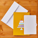 3D Happy Birthday Cake Greeting Card & 1pc Envelope