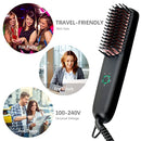 Melbang Mini Hair Straightener Brush Anti-scald Design Fast Straightening Wavy Curly Kinky Hair (7336925298888)