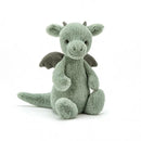 JELLYCAT BASHFUL DRAGON ORIGINAL (MED) GREEN 9X12X31 CM