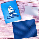 3D Sailboat Greeting Card & 1pc Envelope